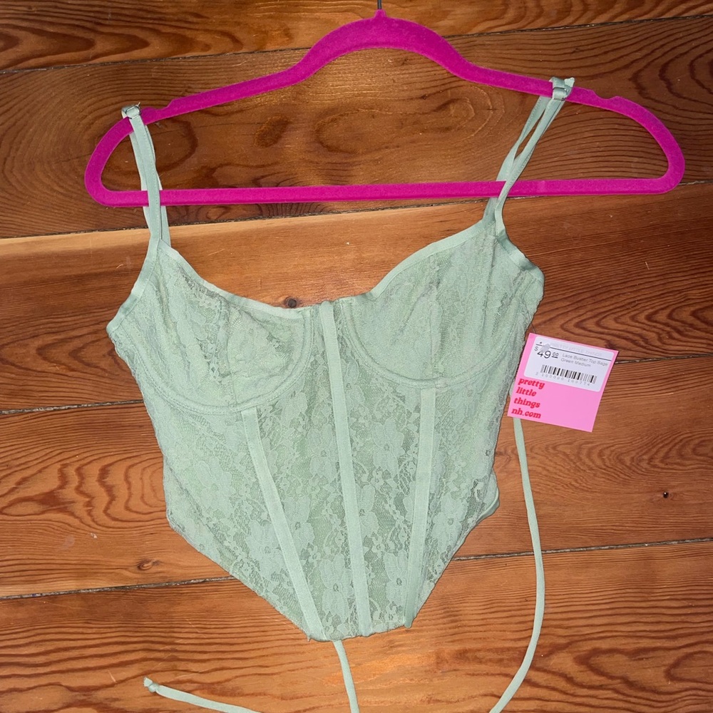 NWT green corset top
